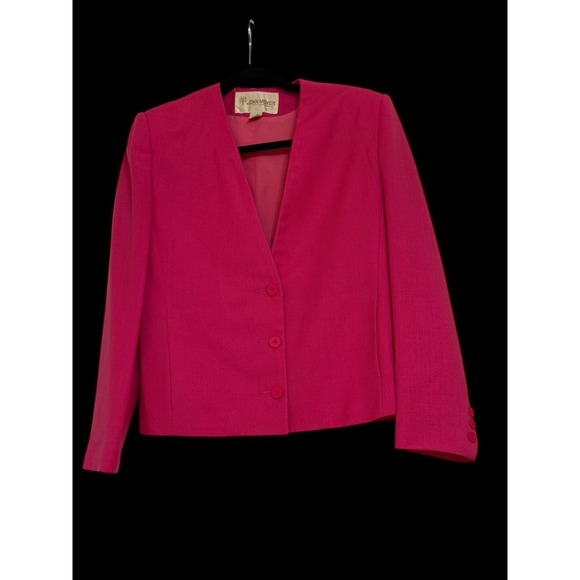 John Meyer of Norwich Jackets & Blazers - Vintage John Meyer of‎ Norwich button front blazer jacket bright pink Size 4 USA